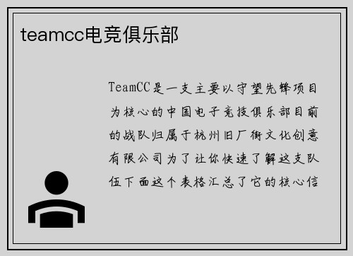 teamcc电竞俱乐部
